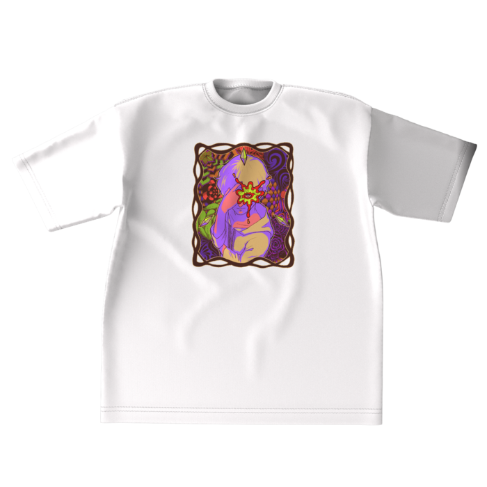 ビッグシルエットTシャツ - XL - 正面 - ホワイト