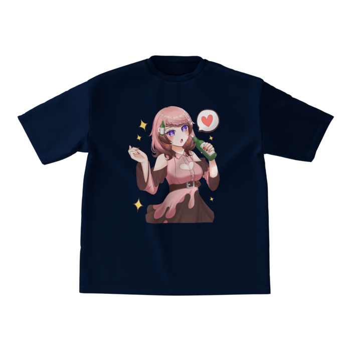 ネイビー　酔いどれTシャツ - M - 