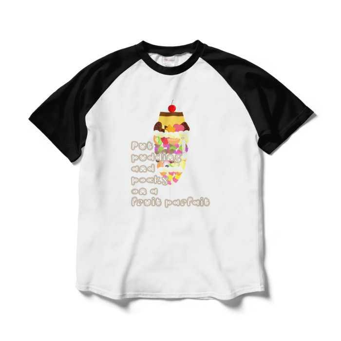 ラグランTシャツ - L - ホワイト×ブラック