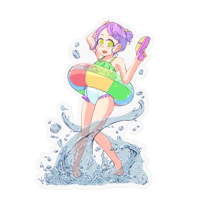 浮き輪ステッカー - 100 x 100 (mm)