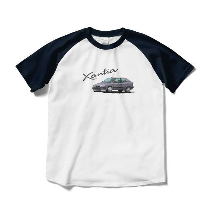 ラグランTシャツ - M - ホワイト×ネイビー