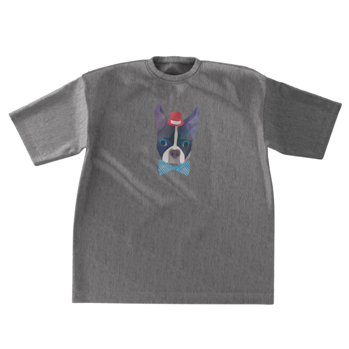 ビッグシルエットTシャツ(グレー）- XL - 正面