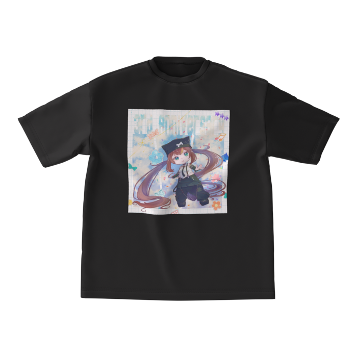 ビッグシルエットTシャツ - M - 両面ブラック
