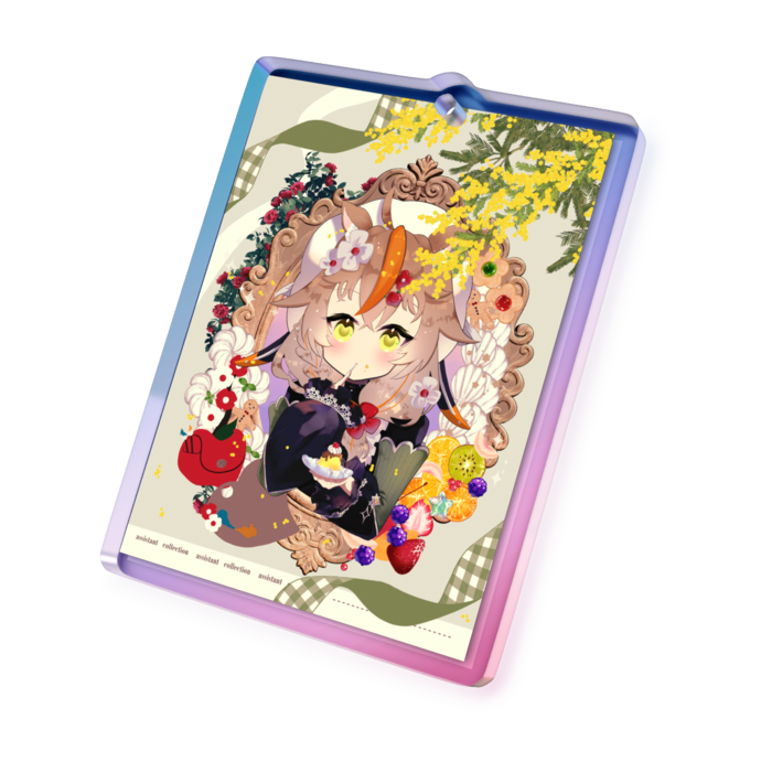 オーロラアクリルキーホルダー - 50 × 50mm