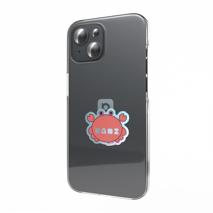 かにステッカー(薄赤)