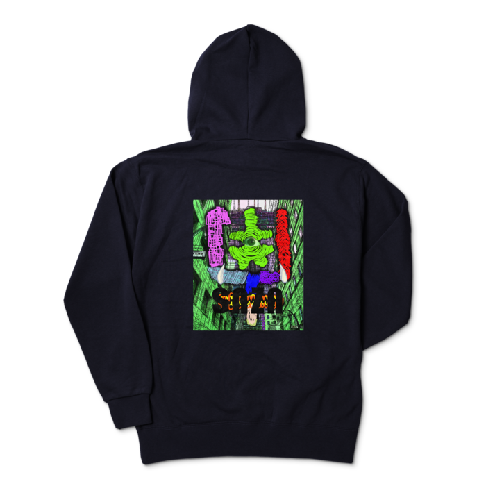 ジップパーカー - XL - ネイビー