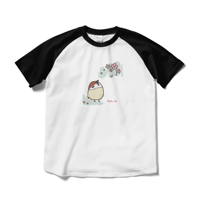 ラグランTシャツ - M - ホワイト×ブラック