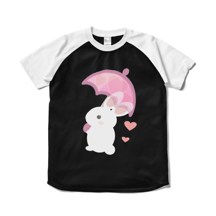 ラグランTシャツ - S - ブラック×ホワイト