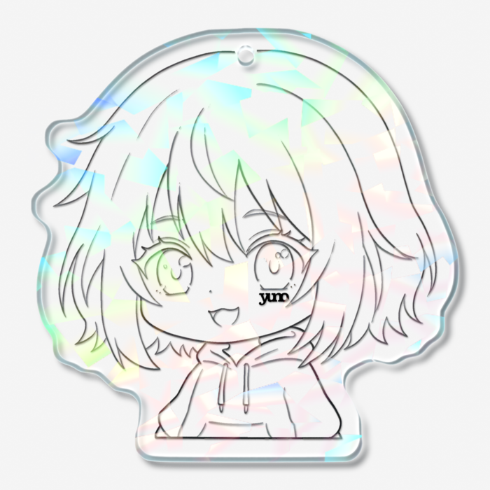 ver.線画 ホログラムアクリルキーホルダー - 50 × 50mm