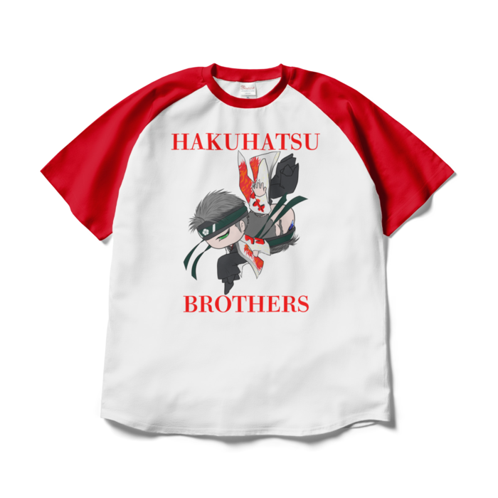 ラグランTシャツ - XL - ホワイト×レッド