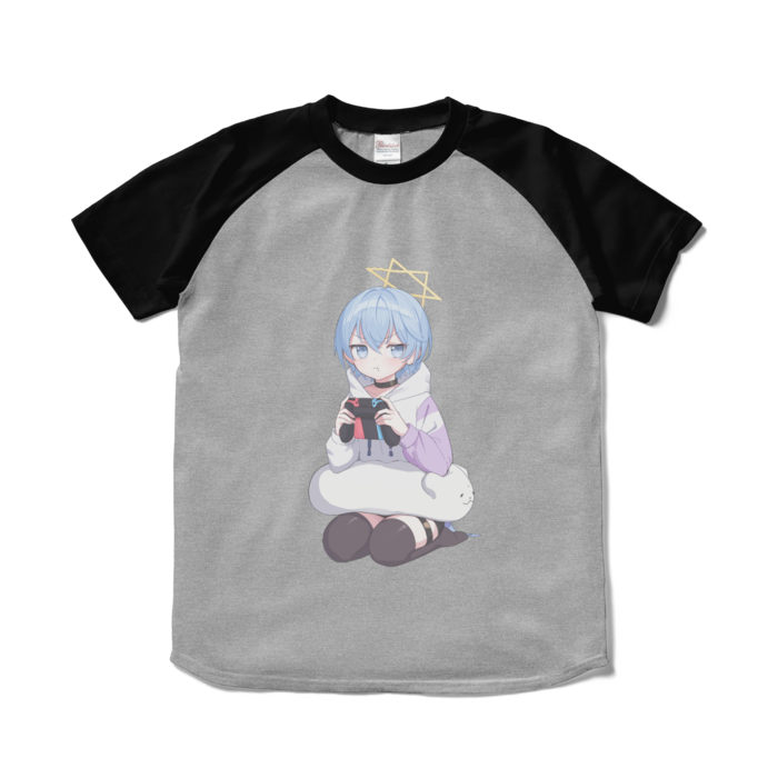 ラグランTシャツ - S - 杢グレー×ブラック