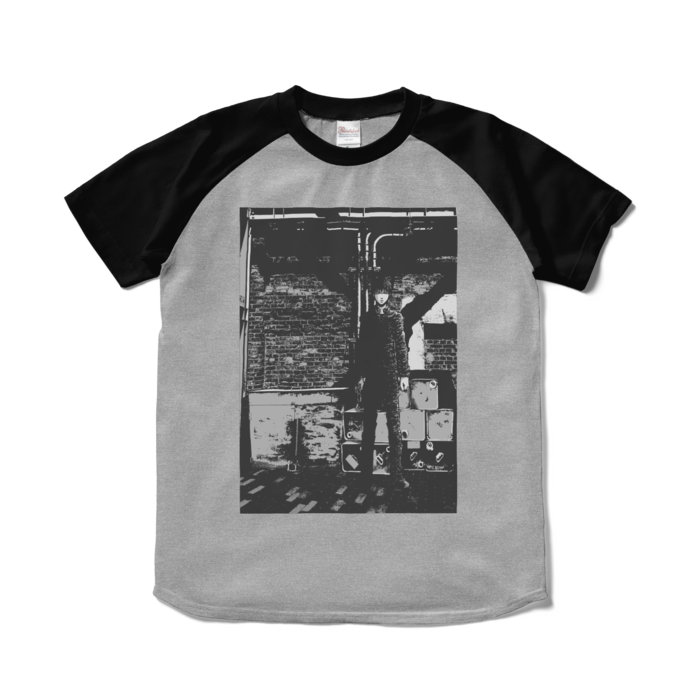 ラグランTシャツ - S - 杢グレー×ブラック