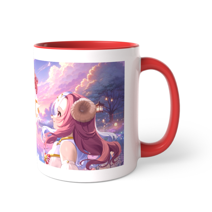 ツートンカラーマグカップ - 直径 8.2cm / 高さ 9.5cm　レッド