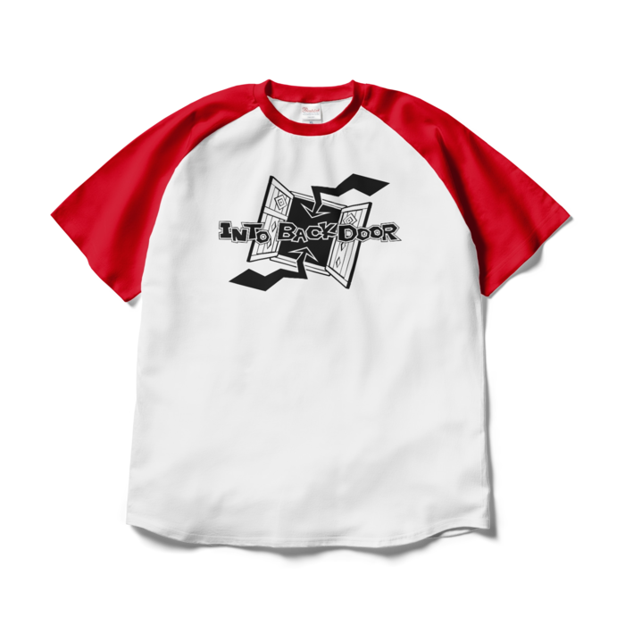ラグランTシャツ - XL - ホワイト×レッド