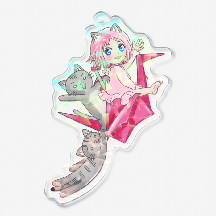 ホログラムアクリルキーホルダー - 70 × 70mm
