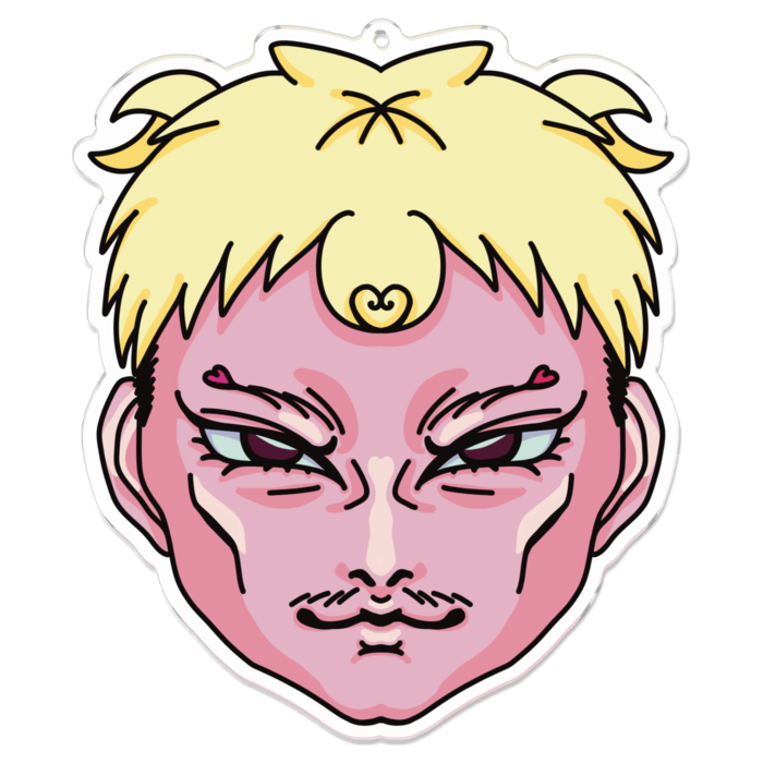 【ぴんくちゃん】アクリルキーホルダー - 100 x 100 (mm)