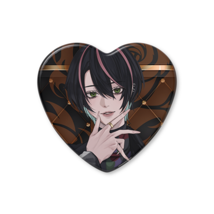 ハート缶バッジ - 57 × 52.5mm