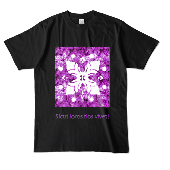 カラーTシャツ - L - ブラック (濃色)×パープル