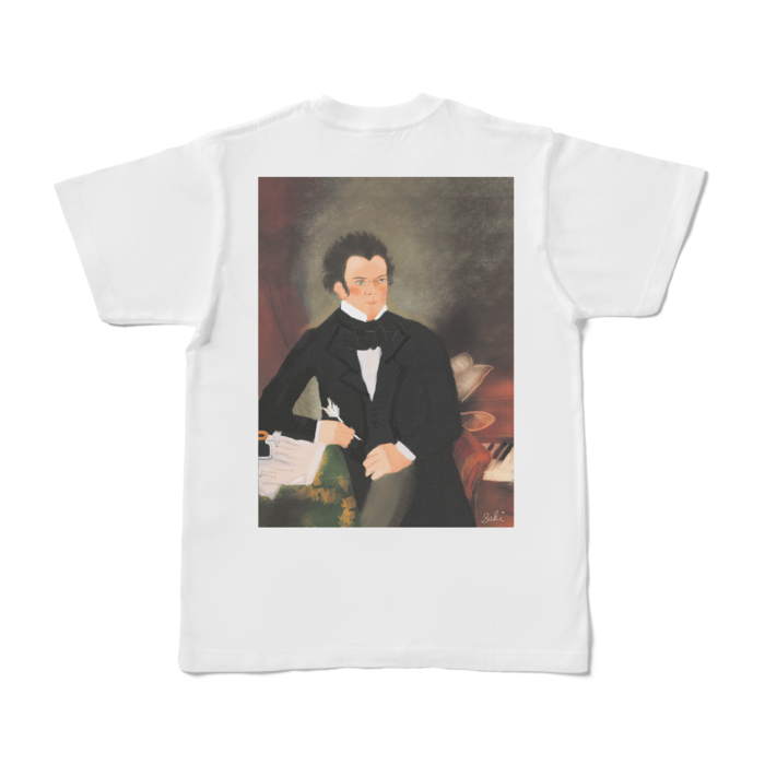背面プリントTシャツ - S - 白