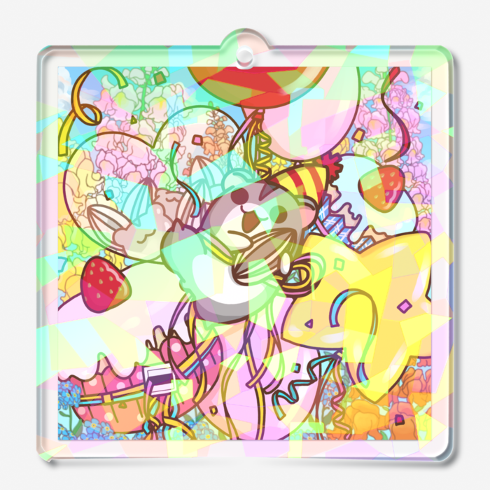 ホログラムアクリルキーホルダー - 50 × 50mm