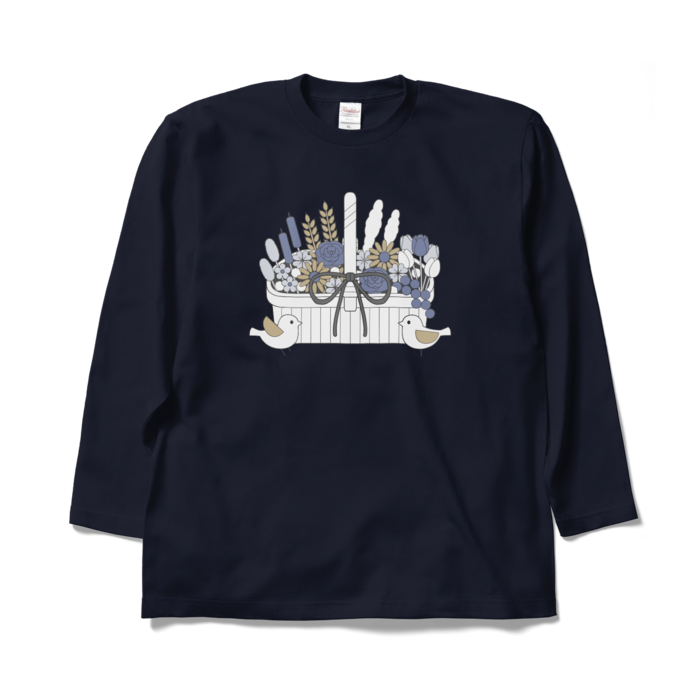 ロングスリーブTシャツA　紺色　XL