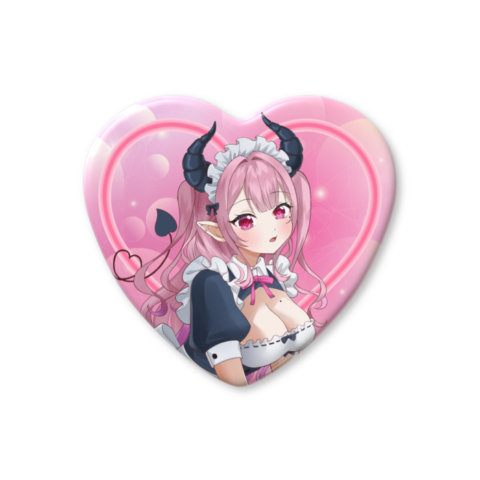 ハート缶バッジ - 57 × 52.5mm
