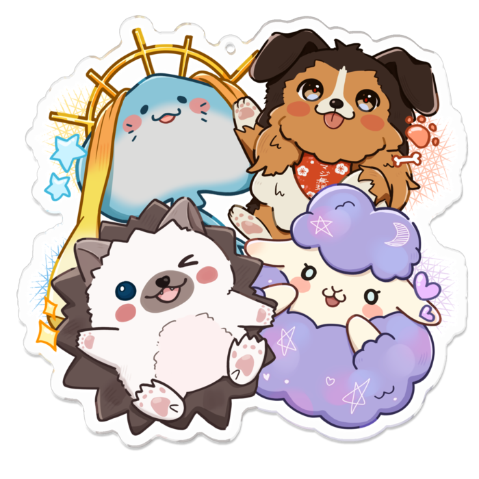 たまも動物園集合アクリルキーホルダーパターン１ - 100 x 100 (mm)