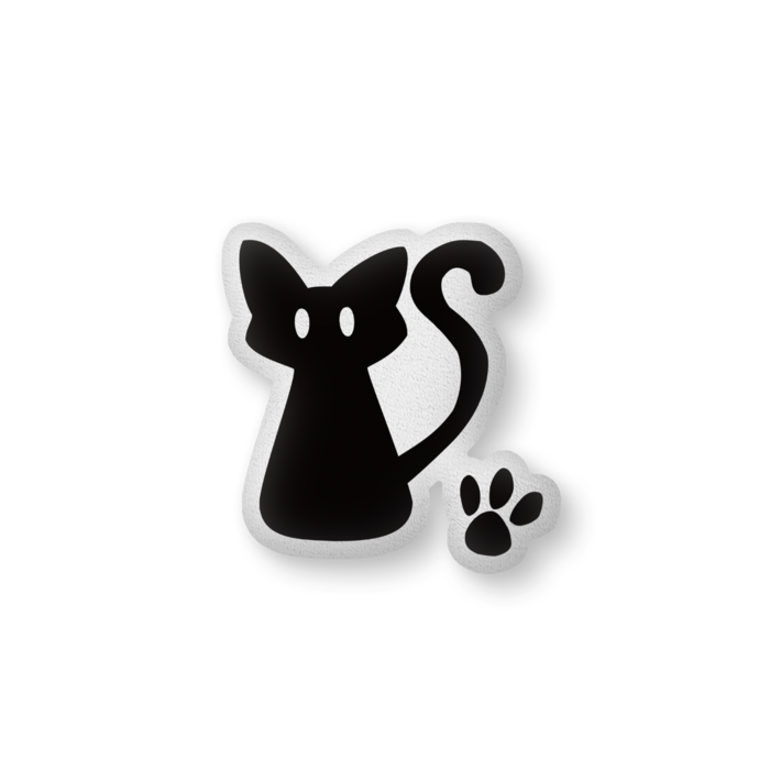 黒猫ロゴふかふかクッション - 大(H61×W86cm)