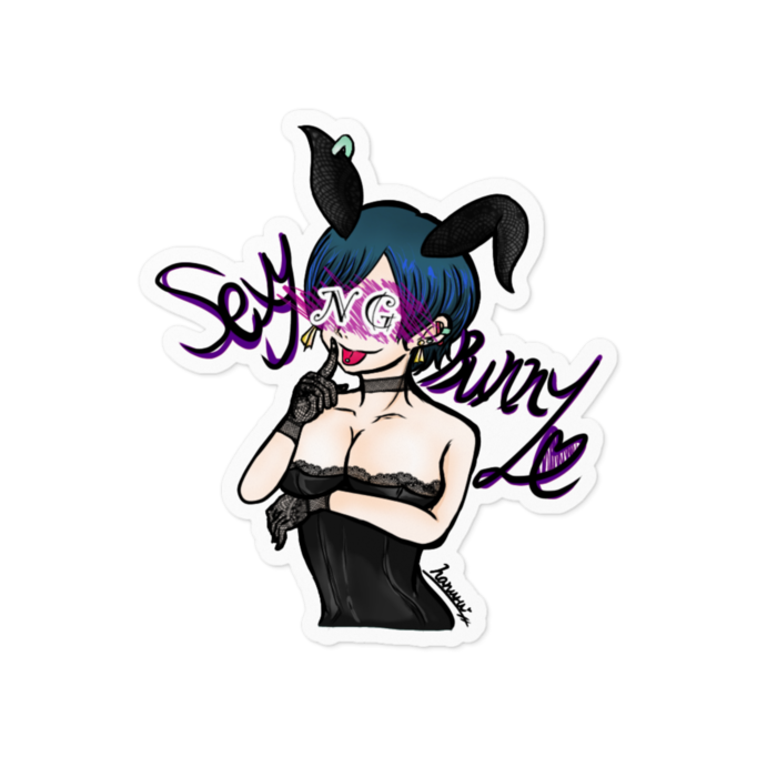 blackbunnyステッカー - 100 x 100 (mm)