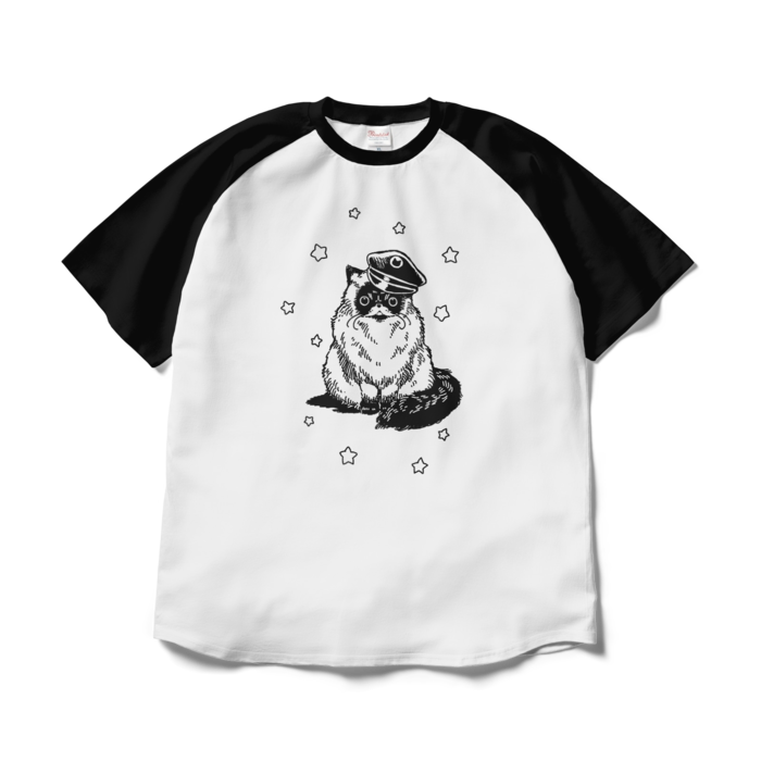ラグランTシャツ - XL - ホワイト×ブラック