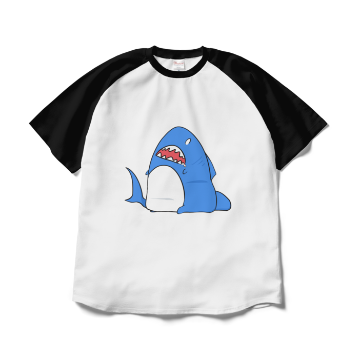ラグランTシャツ - XL - ホワイト×ブラック
