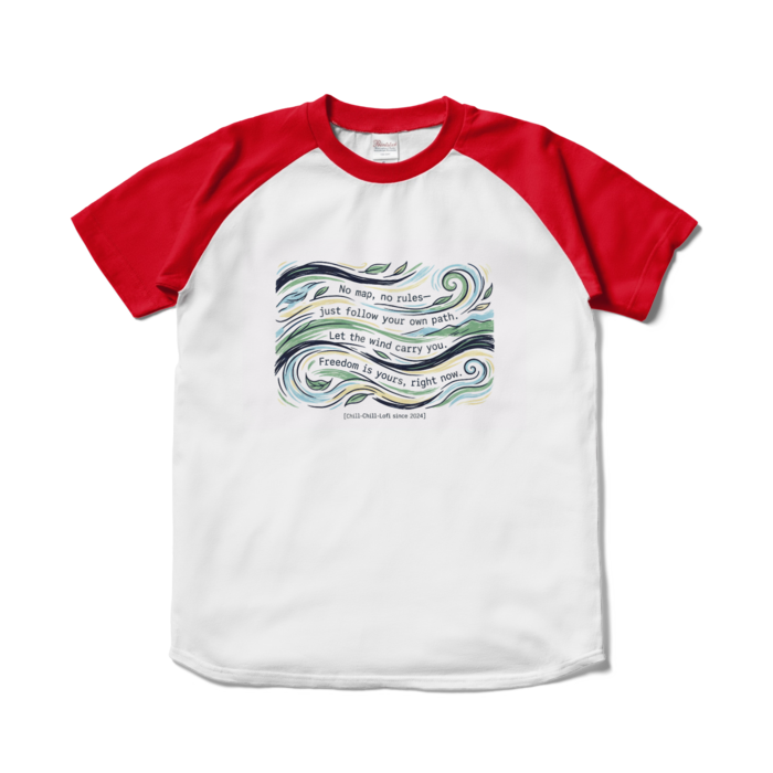 ラグランTシャツ - S - ホワイト×レッド