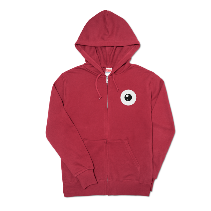 めだまジップパーカー - S - バーガンディ
