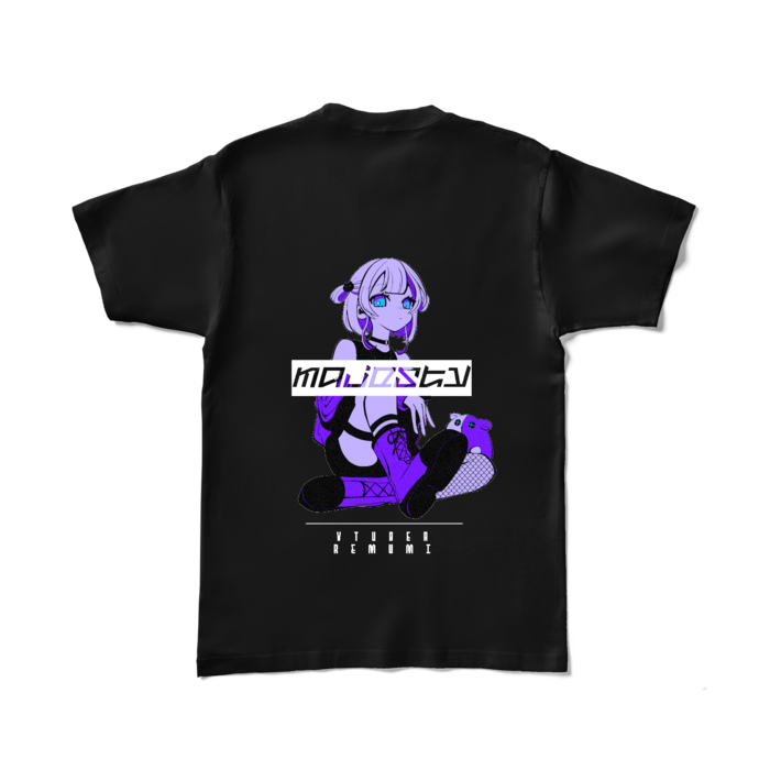 (後ろに印刷)カラーTシャツ - L - ブラック 