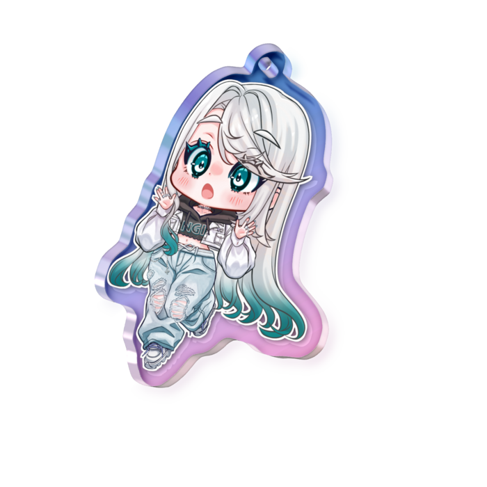 オーロラアクリルキーホルダー - 50 × 50mm