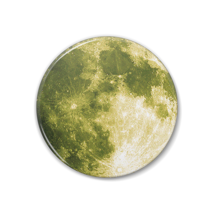 美しい満月の月面缶バッジ 黄色 Yodaredou Booth
