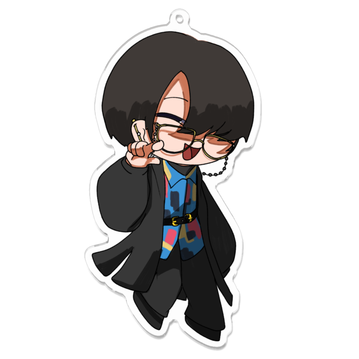 お私服アクリルキーホルダー - 100 x 100 (mm)