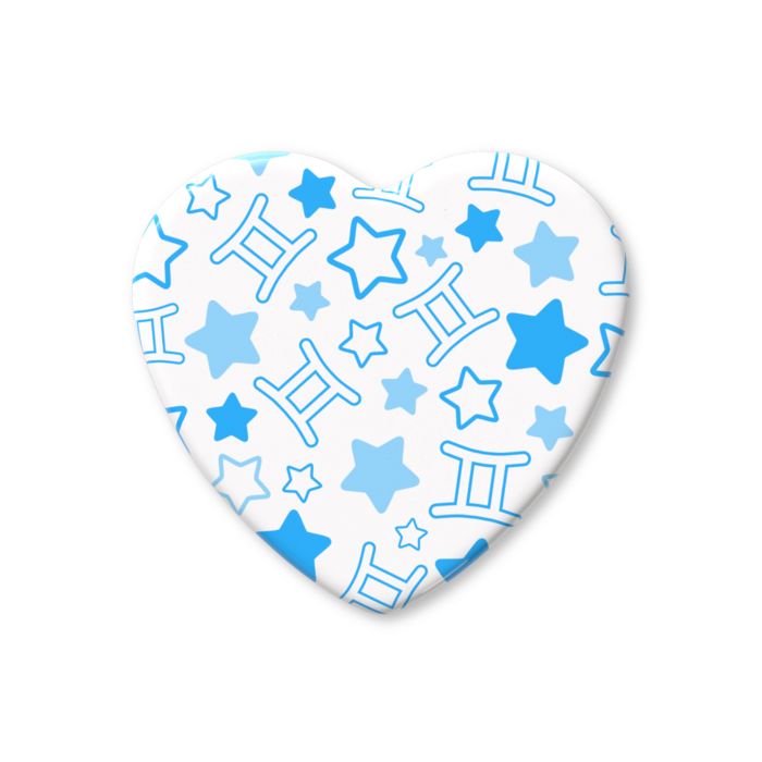 ハート缶バッジ - 57 × 52.5mm