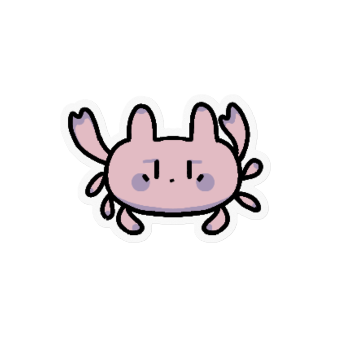 さらばガニ 手ふりふり ステッカー - 100 x 100 (mm)