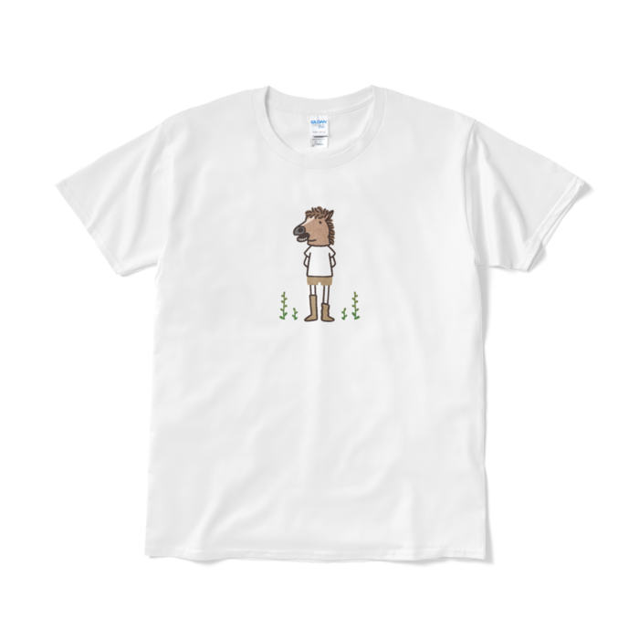【Who Are You】馬 （文字なし）Tシャツ - L - ホワイト