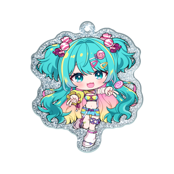 ラメアクリルキーホルダー - 50 × 50mm