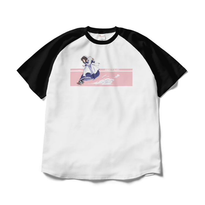 ラグランTシャツ - XL - ホワイト×ブラック