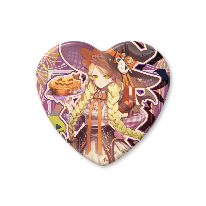 ハート缶バッジ - 57 × 52.5mm