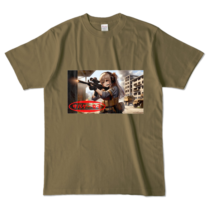 カラーTシャツ - L - オリーブ (濃色)