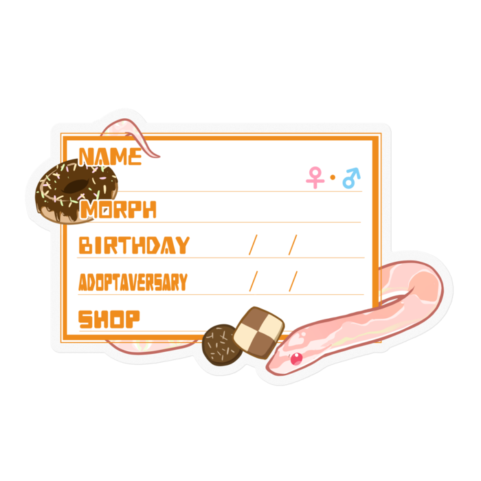 【🐍お名前ステッカー】コーンスネーク(サーモンスノー) - お菓子(英語)