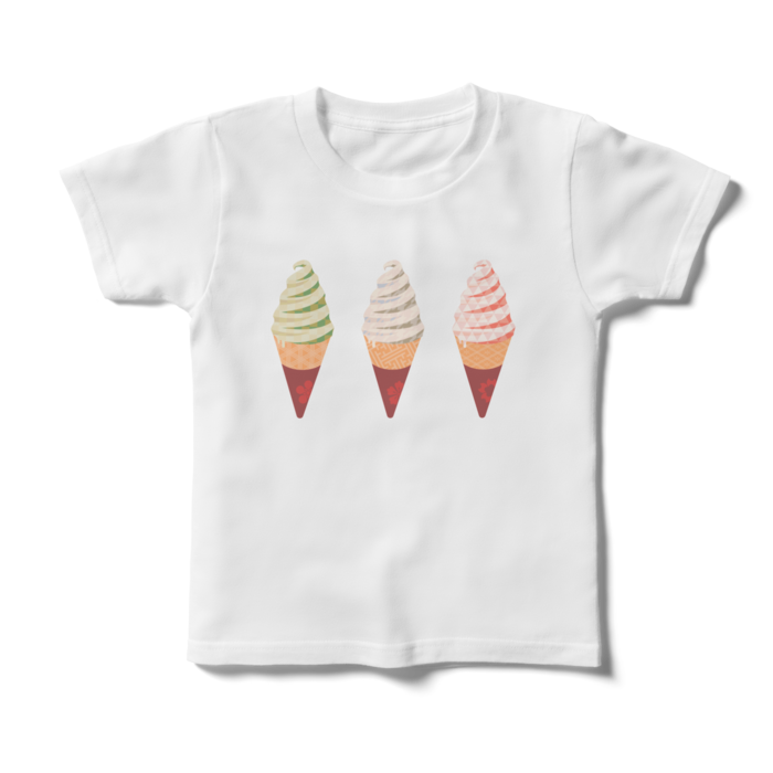 和柄ソフトキッズTシャツ - 120cm - 正面