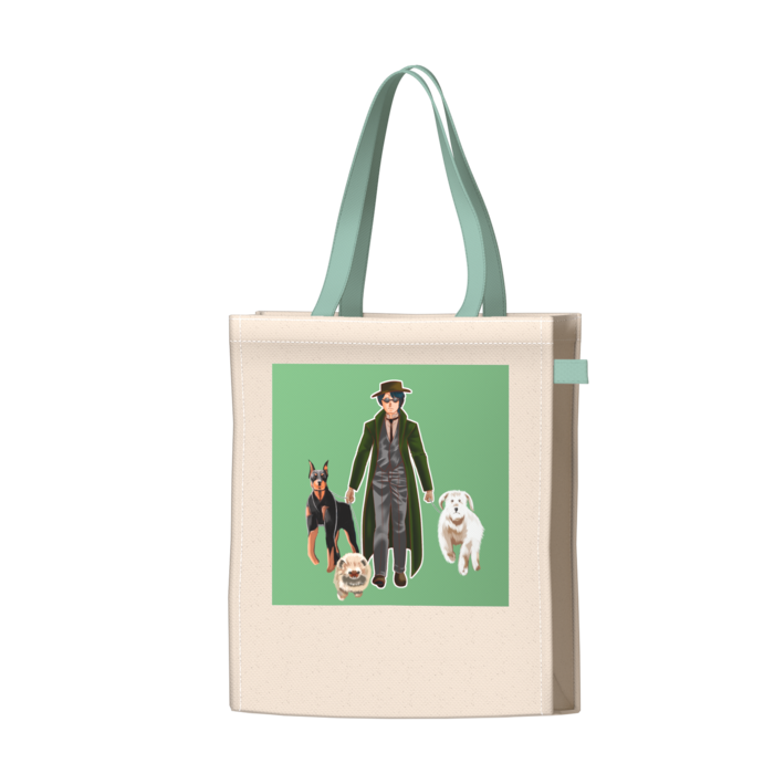 ツートンカラーバッグ - グリーン - W34 × H41 × D14cm