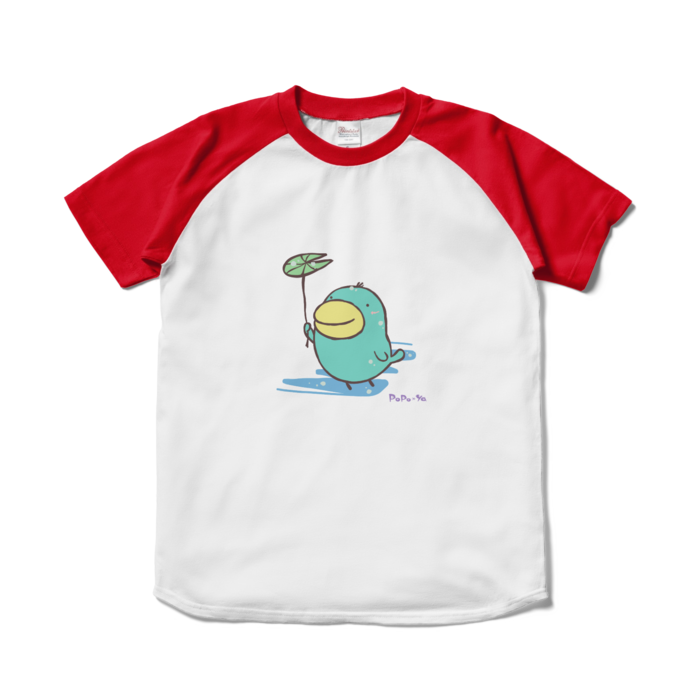 ラグランTシャツ - S - ホワイト×レッド