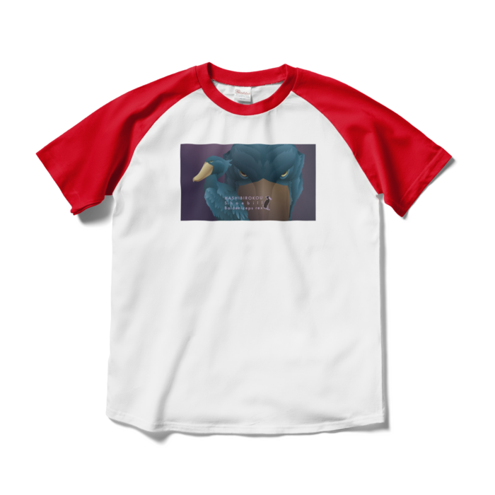 ラグランTシャツ - M - ホワイト×レッド