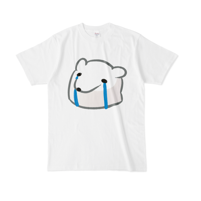 泣き_くまぷTシャツ - L